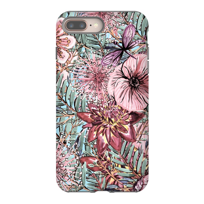 iPhone 8 plus StrongFit Tropical Vintage Flower Pattern by  Utart