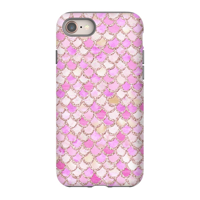 iPhone 8 StrongFit Light Pink hand drawn mermaid scales by  Utart