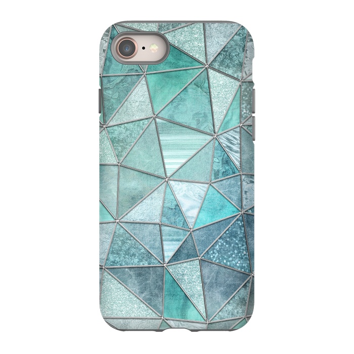 iPhone 8 StrongFit Stained Glass Glamour Teal And Turquoise by Andrea Haase
