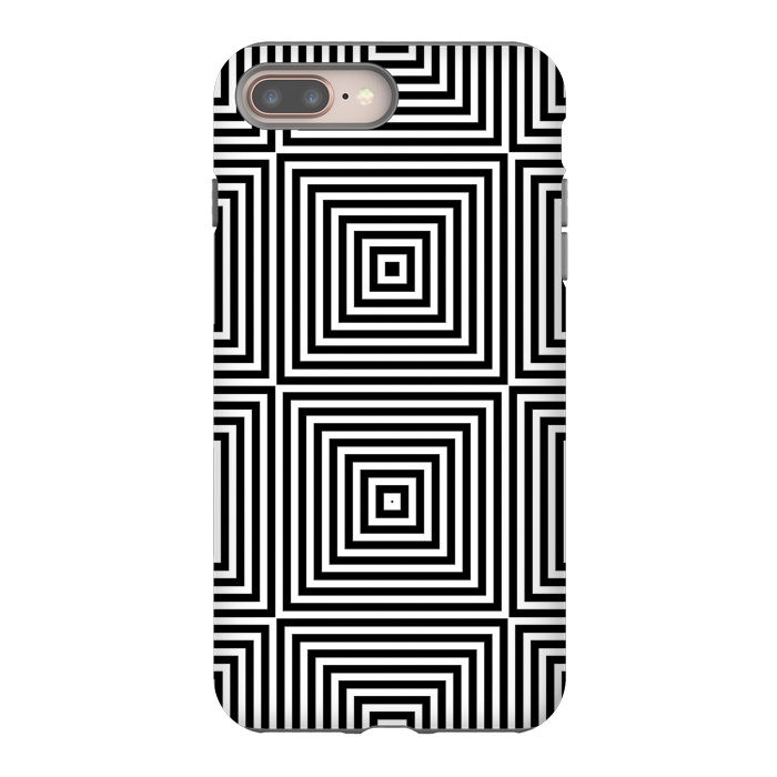 iPhone 8 plus StrongFit Optical Illusion Black And White Squares by Andrea Haase