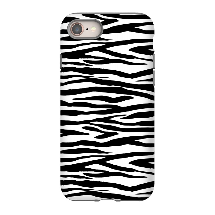 iPhone 8 StrongFit Zebra Stripes Black And White 2 by Andrea Haase