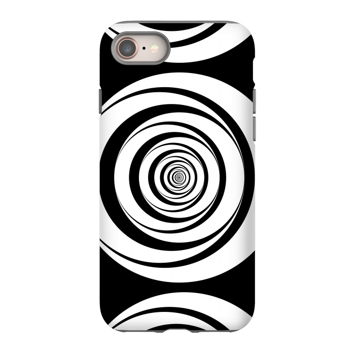 iPhone 8 StrongFit Concentric Circles Pop-Art Black White 2 by Andrea Haase