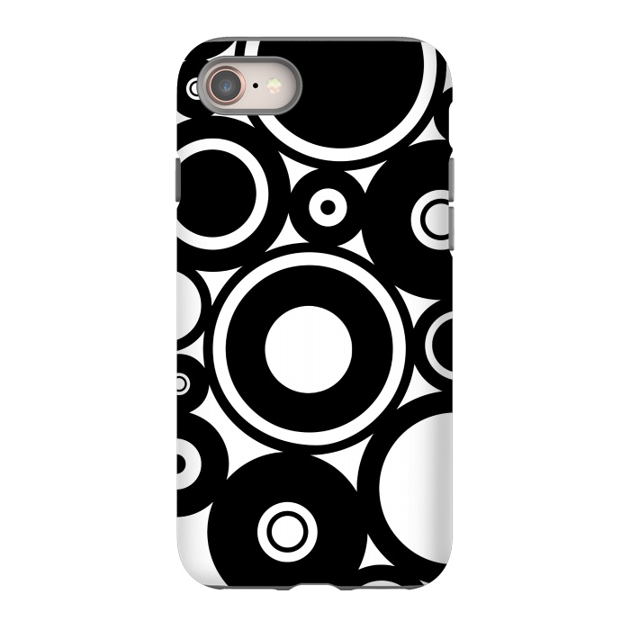 iPhone 8 StrongFit Pop-Art Black White Circles by Andrea Haase