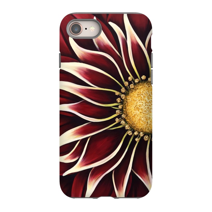 iPhone 8 StrongFit Crimson Zinnia by Denise Cassidy Wood