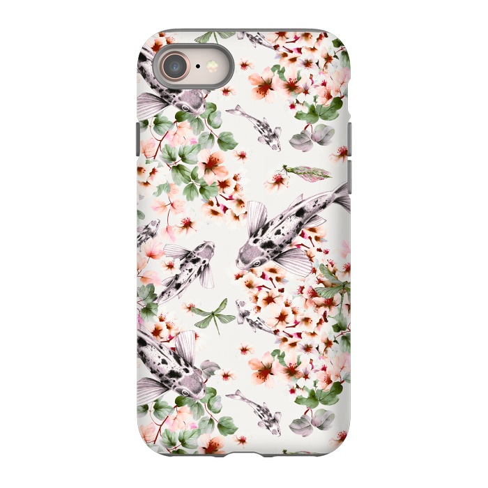 iPhone 8 StrongFit Asian pattern fish bloom by Mmartabc