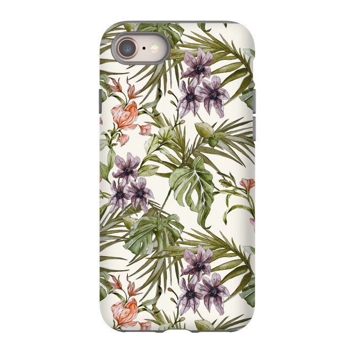 iPhone 8 StrongFit Watercolor tropical foliage by Mmartabc