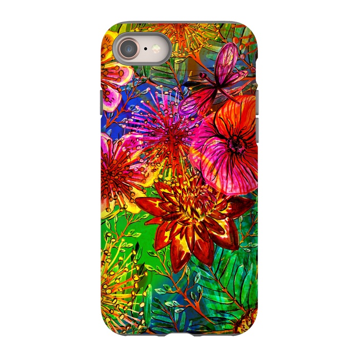 iPhone 8 StrongFit Colorful Flower Jungle by  Utart