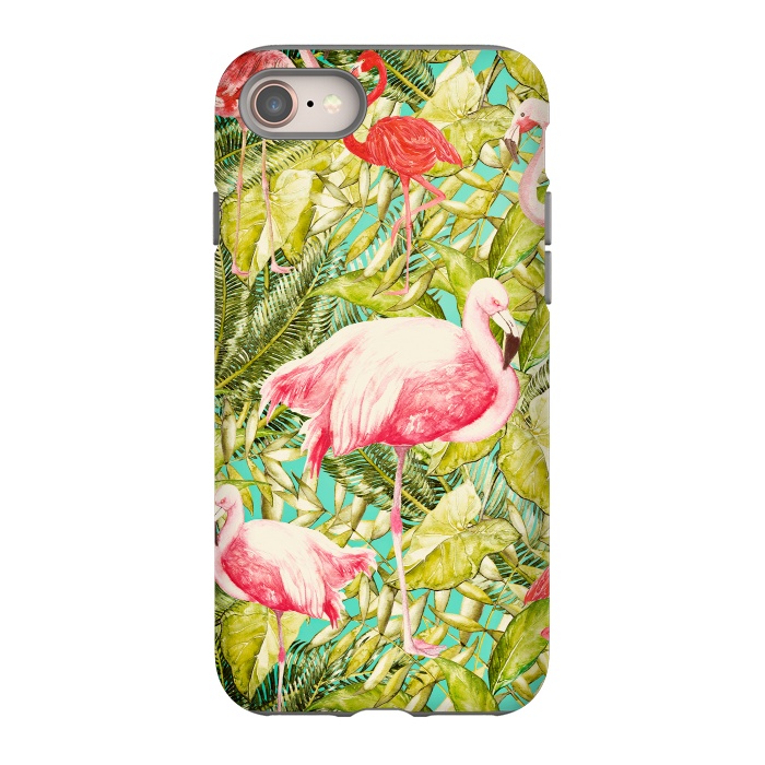 iPhone 8 StrongFit Aloha Tropical Flamingo Jungle by  Utart