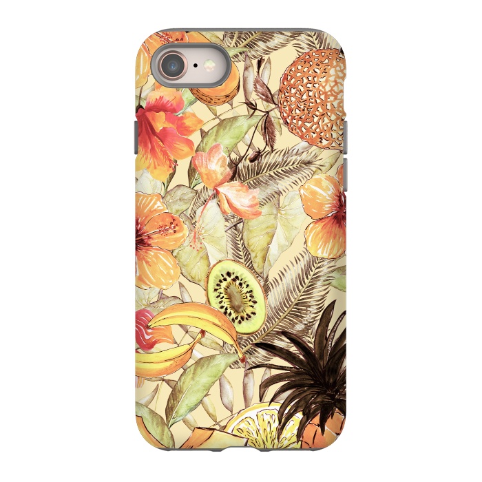 iPhone 8 StrongFit Aloha Retro Fruit and Flower Jungle by  Utart