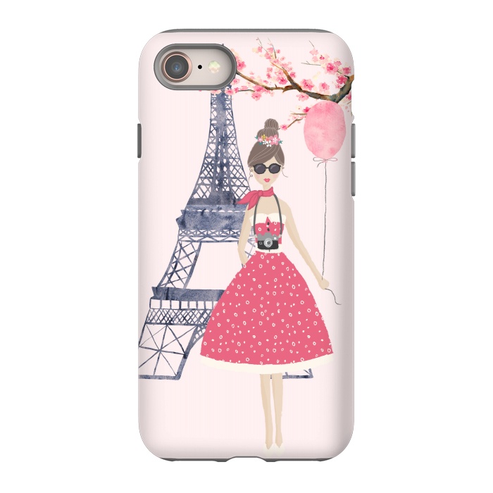 iPhone 8 StrongFit Trendy Girl in Spring in Paris by DaDo ART