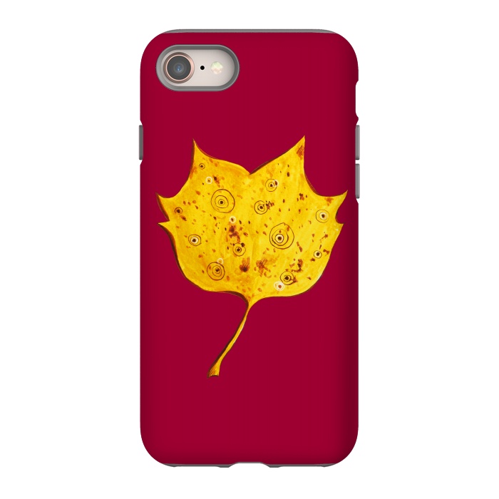 iPhone 8 StrongFit Fancy Yellow Autumn Leaf by Boriana Giormova
