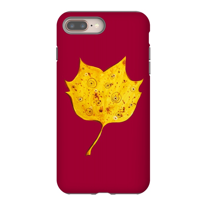 iPhone 8 plus StrongFit Fancy Yellow Autumn Leaf by Boriana Giormova