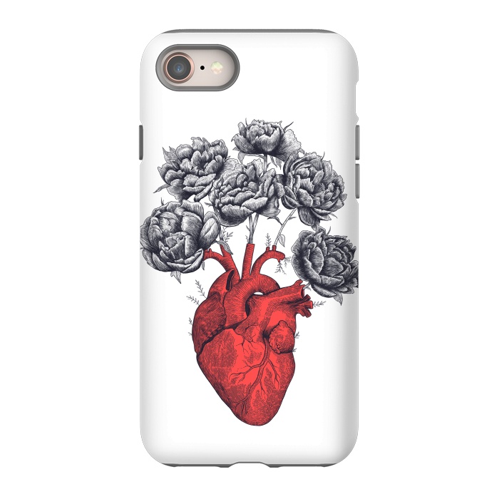 iPhone 8 StrongFit Heart with peonies by kodamorkovkart