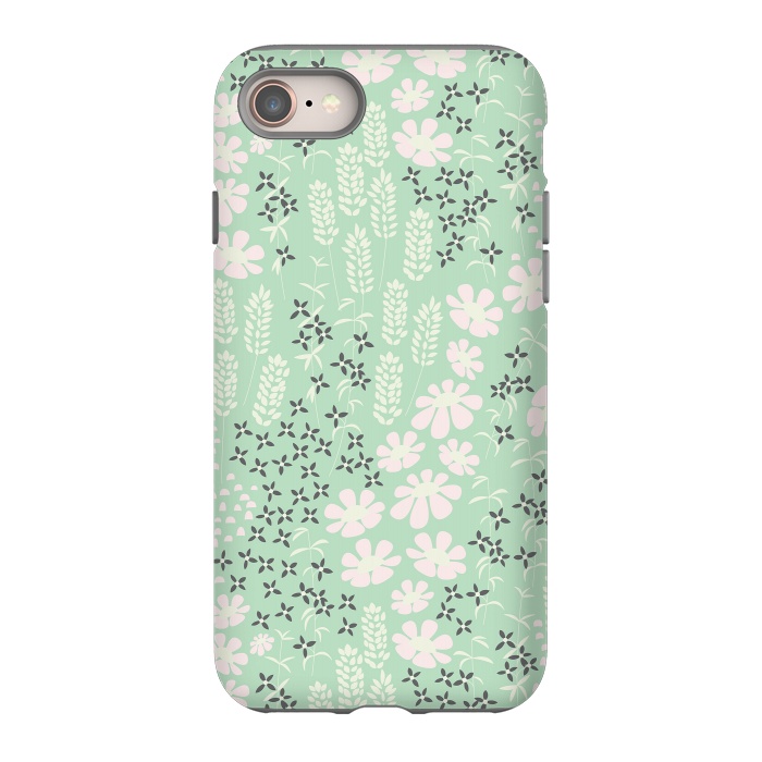 iPhone 8 StrongFit Floral Mint Pattern 013 by Jelena Obradovic