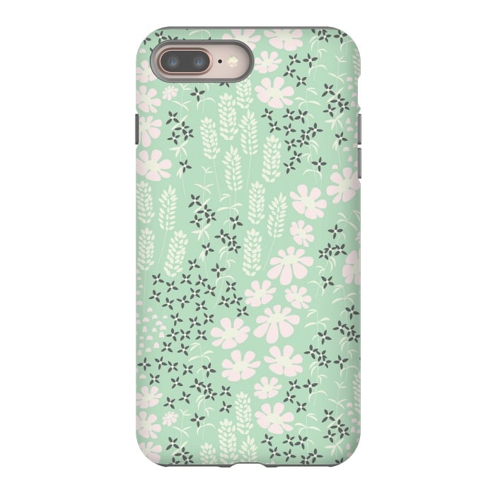 iPhone 8 plus StrongFit Floral Mint Pattern 013 by Jelena Obradovic