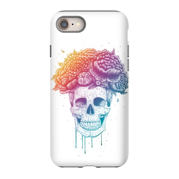 iPhone 8 StrongFit Colorful skull with flowers by kodamorkovkart
