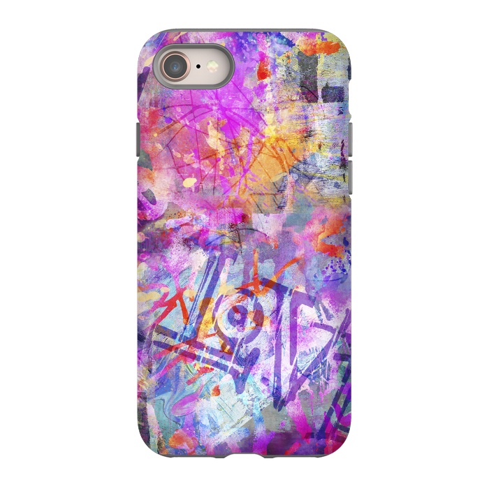 iPhone 8 StrongFit Pink Grunge Graffiti Wall by Andrea Haase