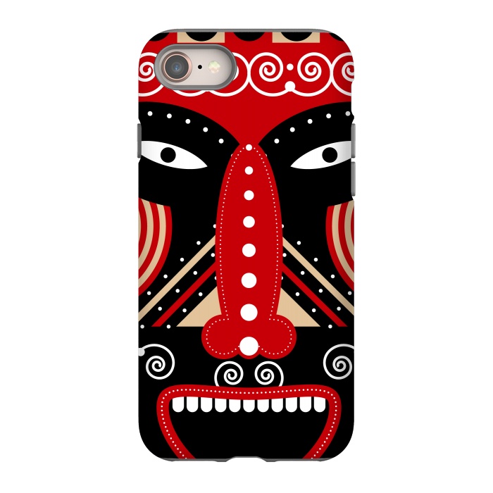 iPhone 8 StrongFit red ritual tribal mask by TMSarts