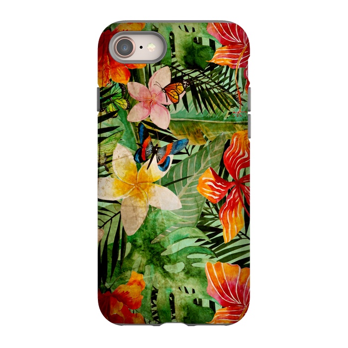 iPhone 8 StrongFit Retro Tropical Flower Jungle by  Utart