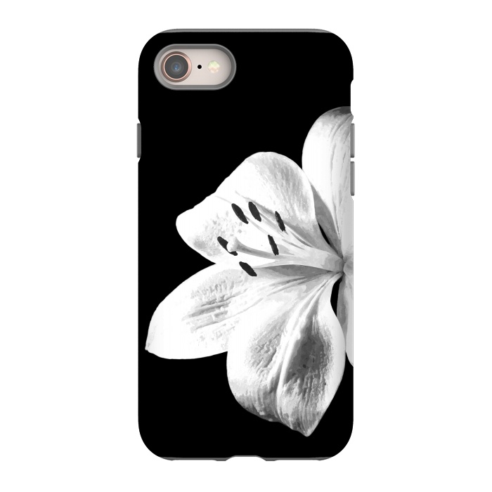 iPhone 8 StrongFit White Lily Black Background by Alemi