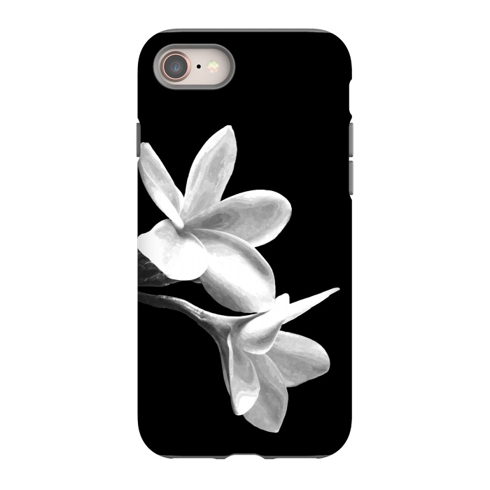 iPhone 8 StrongFit White Flowers Black Background by Alemi