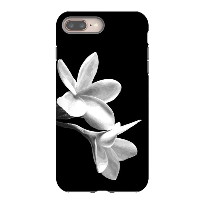 iPhone 8 plus StrongFit White Flowers Black Background by Alemi