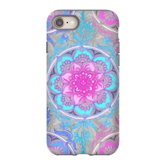 iPhone 8 StrongFit Pink, Purple and Turquoise Super Boho Medallions by Micklyn Le Feuvre