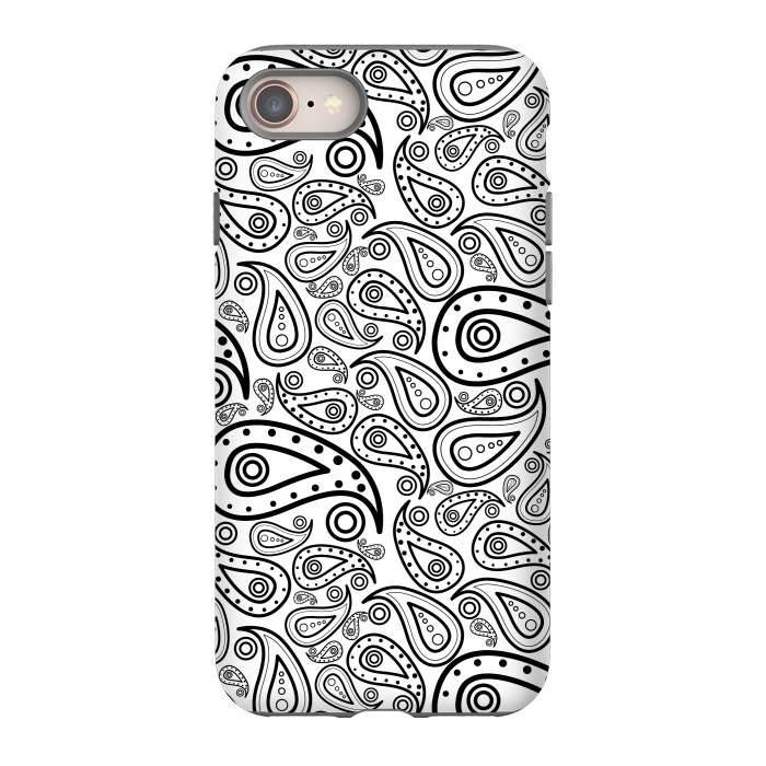 iPhone 8 StrongFit black and white paisley by TMSarts