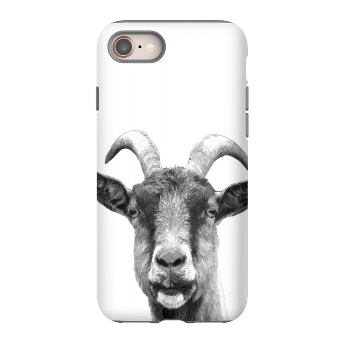 iPhone 8 StrongFit Black and White Goat Portrait by Alemi