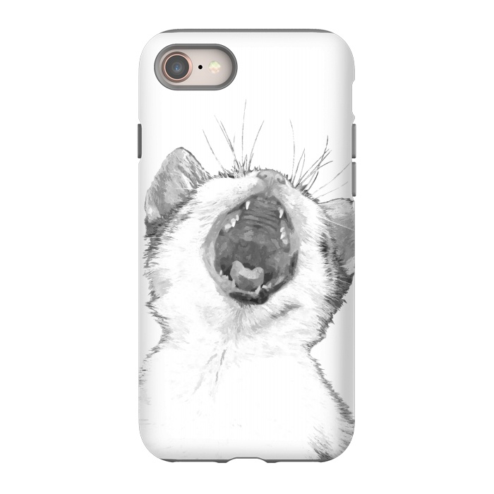 iPhone 8 StrongFit Black and White Sleepy Kitten  by Alemi