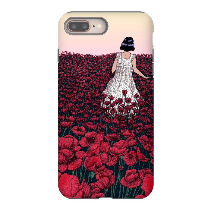 iPhone 8 plus StrongFit Field of Poppies II by ECMazur 
