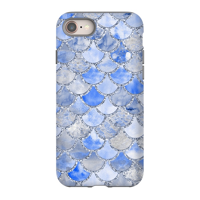 iPhone 8 StrongFit Blue and Silver Mermaid Scales by  Utart