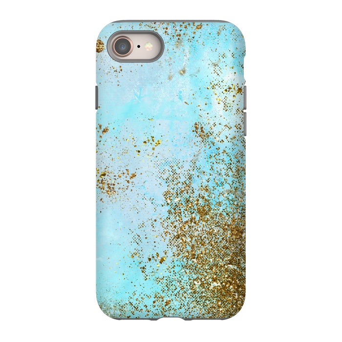 iPhone 8 StrongFit Gold and Teal Mermaid Glitter Foam by  Utart