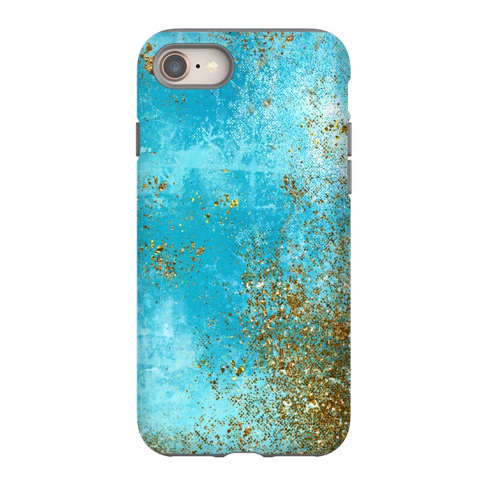 iPhone 8 StrongFit Teal and Gold Mermaid Ocean Seafoam by  Utart
