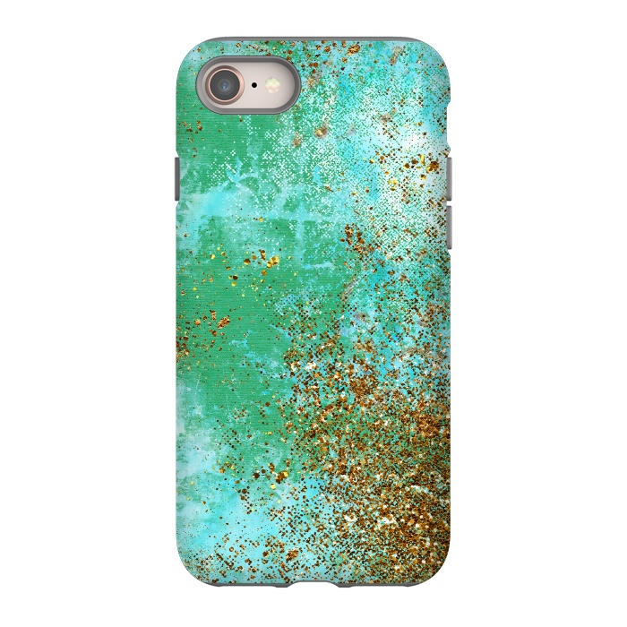 iPhone 8 StrongFit Green and Gold Mermaid Glitter SeaFoam by  Utart
