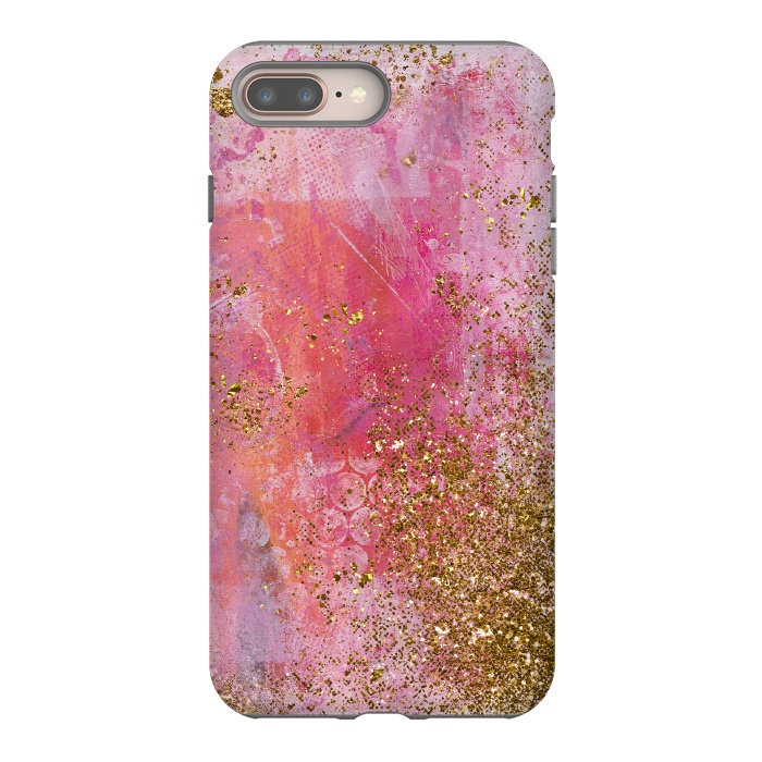 iPhone 8 plus StrongFit Pink and Gold Mermaid Glitter Seafoam by  Utart