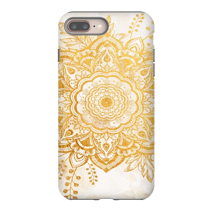 iPhone 8 plus StrongFit Queen Starring of Mandala-Gold Sunflower I by ''CVogiatzi.