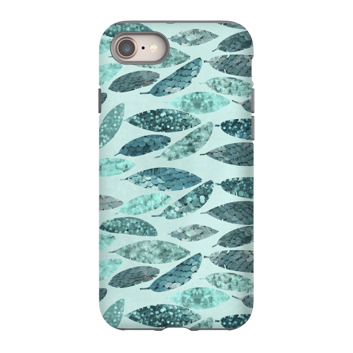 iPhone 8 StrongFit Turquoise Green Mermaid Feathers 2 by Andrea Haase