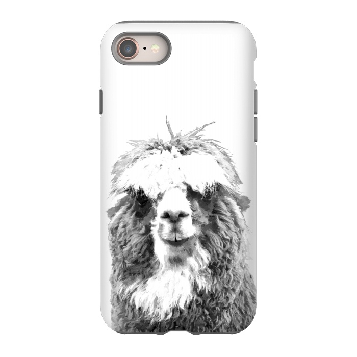 iPhone 8 StrongFit Black and White Alpaca by Alemi