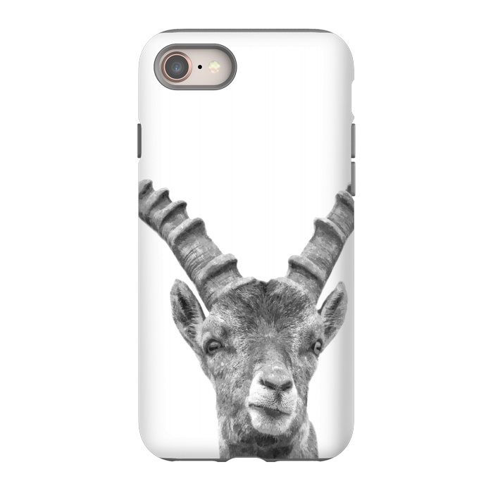 iPhone 8 StrongFit Black and White Capricorn by Alemi