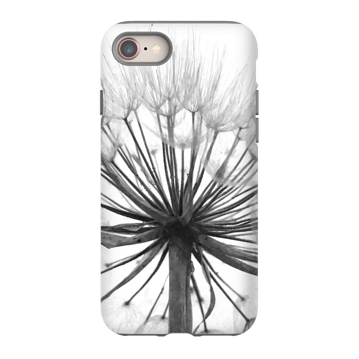 iPhone 8 StrongFit Black and White Dandelion by Alemi