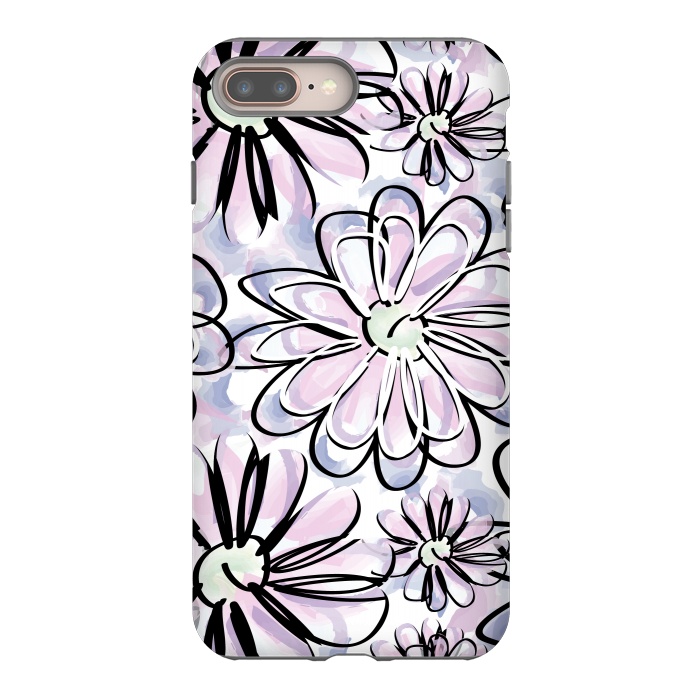 iPhone 8 plus StrongFit Watercolor flowers by Camila