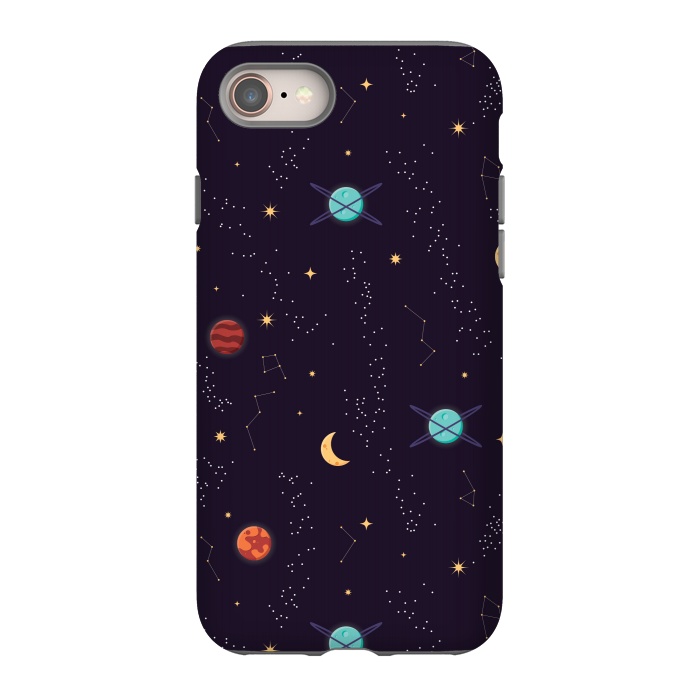 iPhone 8 StrongFit Universe with planets and stars seamless pattern, cosmos starry night sky, vector illustration by Jelena Obradovic