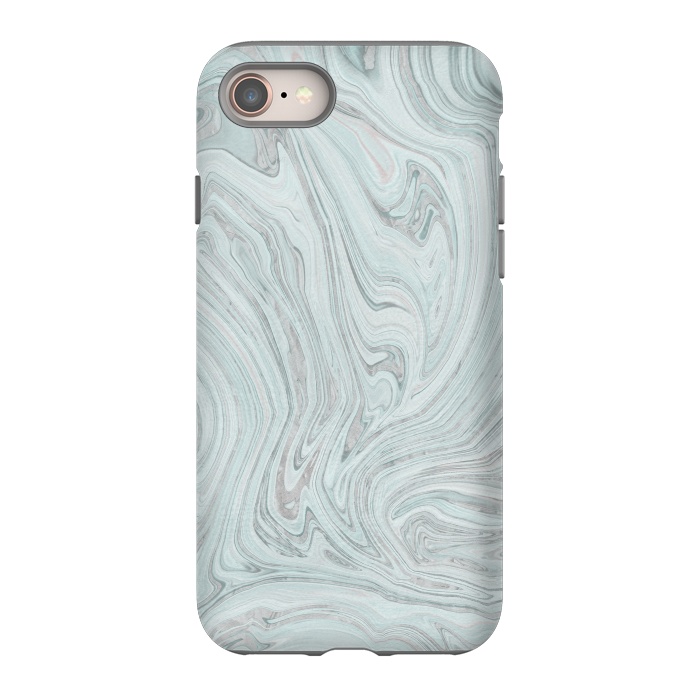iPhone 8 StrongFit Teal Grey Soft Pastel Marble by Andrea Haase