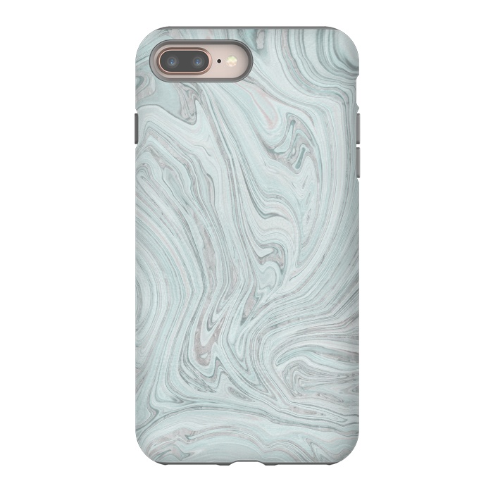 iPhone 8 plus StrongFit Teal Grey Soft Pastel Marble by Andrea Haase