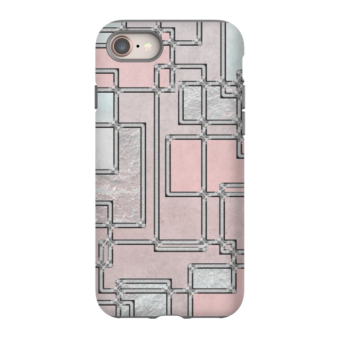 iPhone 8 StrongFit Pink Aqua Cubicals by Andrea Haase