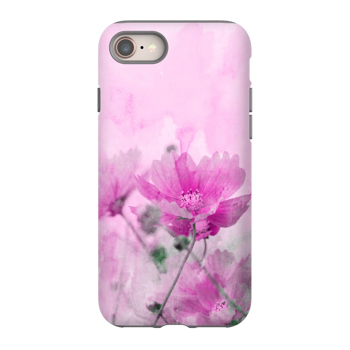 iPhone 8 StrongFit Pink Cosmea Watercolor Art by Andrea Haase