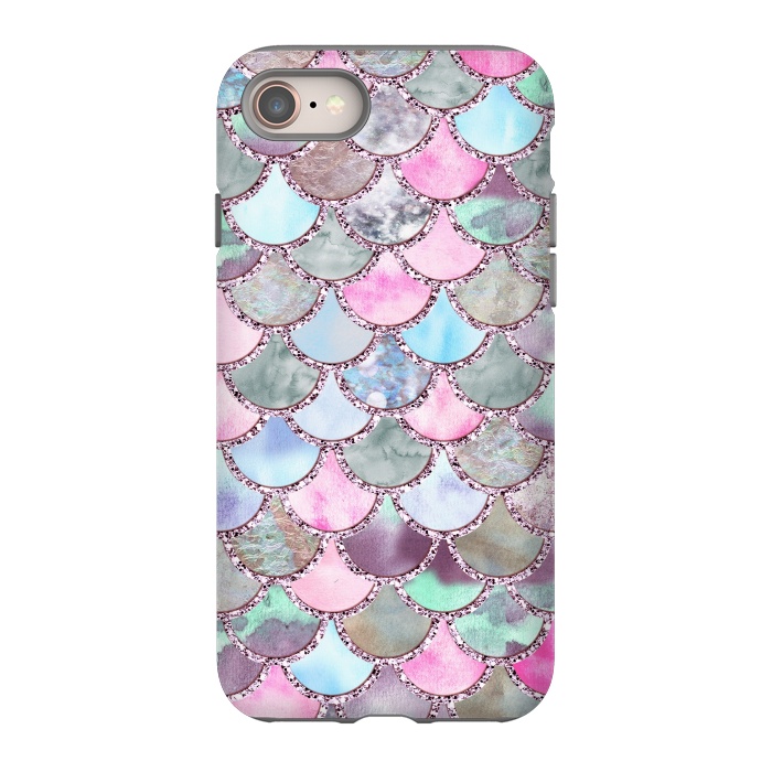 iPhone 8 StrongFit Pastel Multicolor Mermaid Scales by  Utart