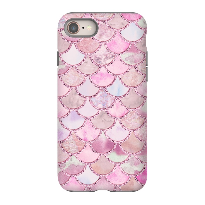 iPhone 8 StrongFit Pretty pink and pastel Mermaid Scales  by  Utart