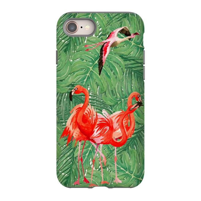 iPhone 8 StrongFit Flamingo Jungle  by  Utart